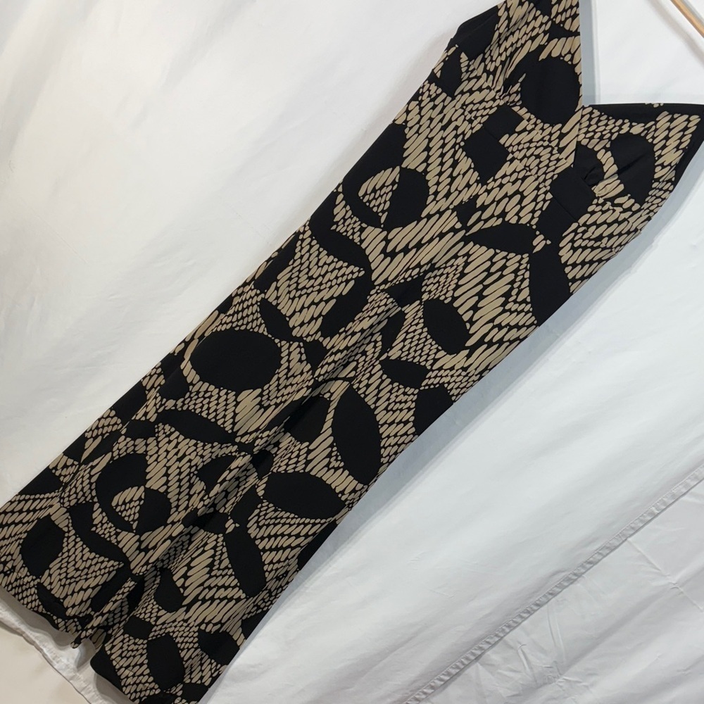 🦆 Ann Taylor Black and Tan knit strappy Maxi Dress - Picture 2 of 11